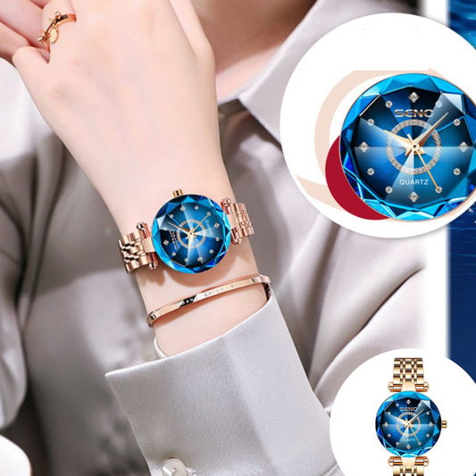 الساعة النسائية الكرسيطالية الأصلية StarryWatch لون أزرق